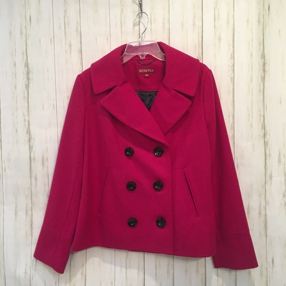 Merona Jackets & Blazers - Merona fuchsia wool blend pea coat - size XL